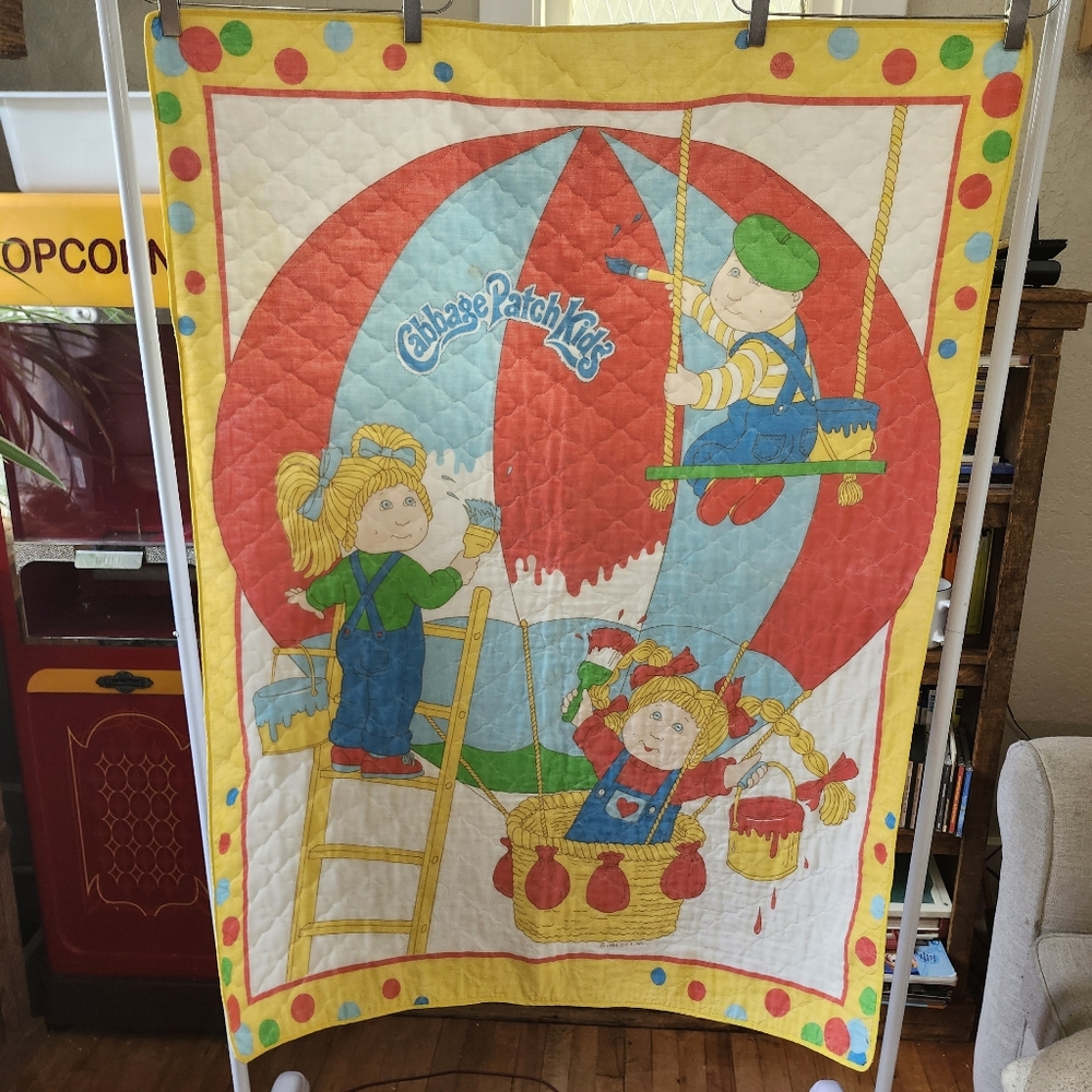 Cabbage Patch Kids Colorful Hot Air Balloon Kids Quilt Vintage